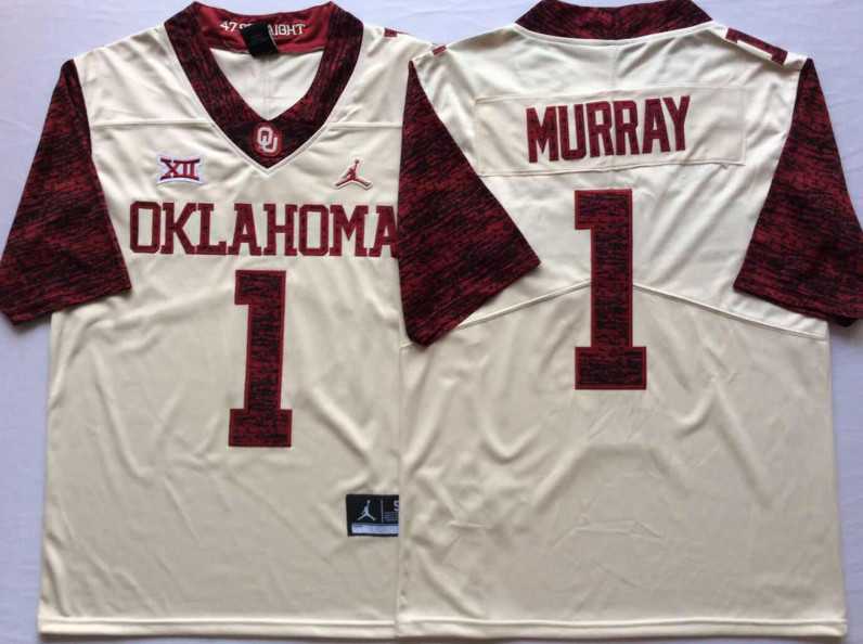Oklahoma Sooners 1 Kyler Murray White 47 Game Winning Streak College Football Jersey,We sell and wholesale Oklahoma Sooners 1 Kyler Murray White 47 Game Winning Streak College Football Jersey on line form chian!